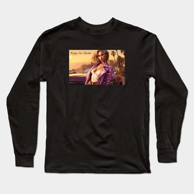 Postcard from Los Santos 1 Long Sleeve T-Shirt by obstinator